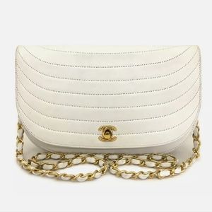 CHANEL, Bags, Chanel Vintage Half Moon Flap Bag